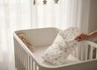 Rożek becik muślinowy, otulacz, kołderka, mata z wypełnieniem 4w1 (soft beige garden) - 3