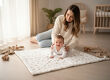 Rożek becik muślinowy, otulacz, kołderka, mata z wypełnieniem 4w1 (soft beige garden) - 4
