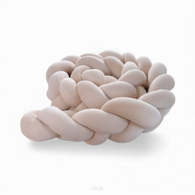 Warkocz ochraniacz do łóżeczka welurowy 180cm (beżowy)