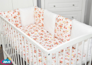 8 el.Pościel do łóżeczka 120x90 "MODUŁOWA" (dzika róża + biały)