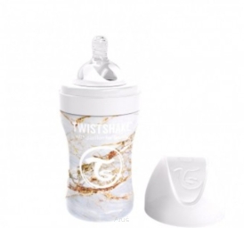 Twistshake Butelka antykolkowa ze stali nierdzewnej 260 ml Marble White