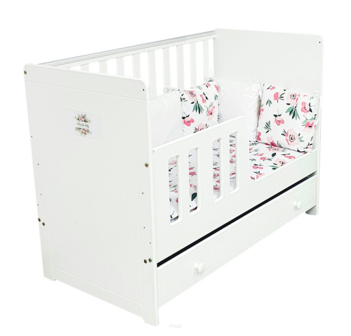 15 el.łóżeczko z szufladą/tapczanik BLANKA materac pościel modułowa