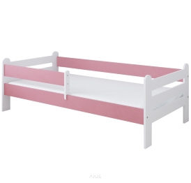 Łóżko dziecięce z barierką 160X80 LIAM biało różowy