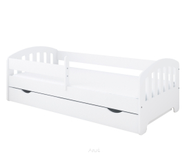 Łóżko dziecięce z szufladą z barierką 160X80 LUIZA biała