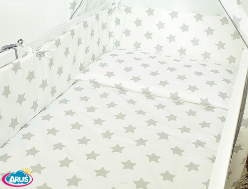 ARUŚ 3 el. pościel do łóżeczka 120*90 (126-popiel pierniki)