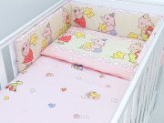 ARUŚ 2 el. pościel do łóżeczka 120*90 (167-słoniki różowe)