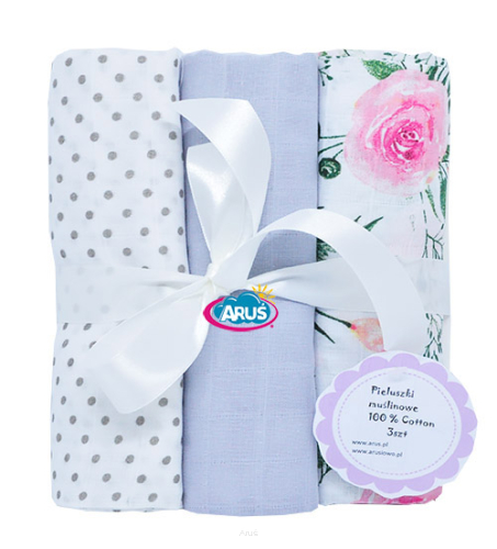 Pieluszki pieluchy muślinowe 3 sztuki (zestawF)