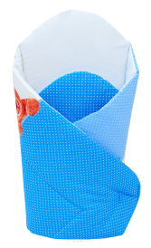 Rożek becik usztywniony zapinany na rzep (niebieskie misie i gwiazdki 2)