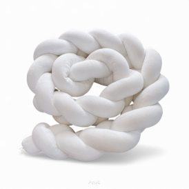 Warkocz ochraniacz do łóżeczka welurowy 180cm (śmietanka)