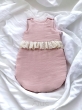 Śpiworek niemowlęcy do spania muślinowy ocieplany (pudrowy róż z falbanką) - 2