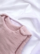 Śpiworek niemowlęcy do spania muślinowy ocieplany (pudrowy róż z falbanką) - 4