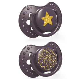 Smoczek silikonowy dynamiczny LOVI 0-3 m 2 szt. Stardust Violet 22/892_violet