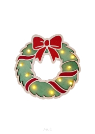 Ręcznie Robiony Drewniany Wieniec Świąteczny LED Unikatowa Dekoracja