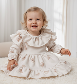 Sukienka z falbankami jesienno/zimowa (little teddy)