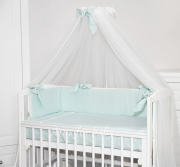 2 el. Pościel do łóżeczka Tobiasz (poszewki) (koronka miętowa)