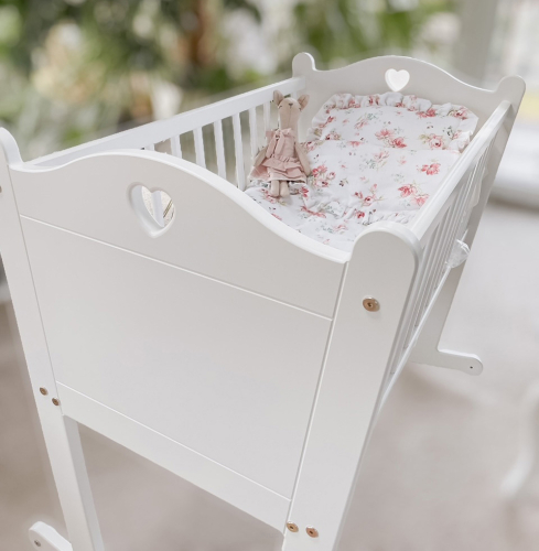 Kołyska dla dziecka SISI +materac pianka kokos +pościel muślinowa