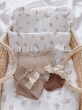 Pościel z wypełnieniem do wózka / kołyski / kosza mojżesza muślinowa z falbanką (cinnamon roses) - 3